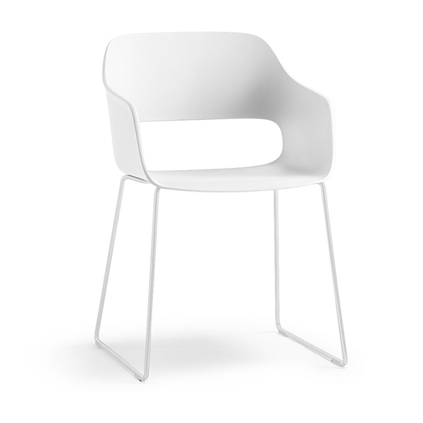 Chair Babila white, armrests - 